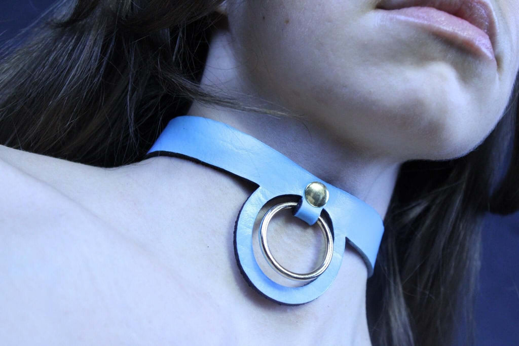Pastel Blue BDSM Collar BDSM Submissive Jewelry  Petplay Accessory