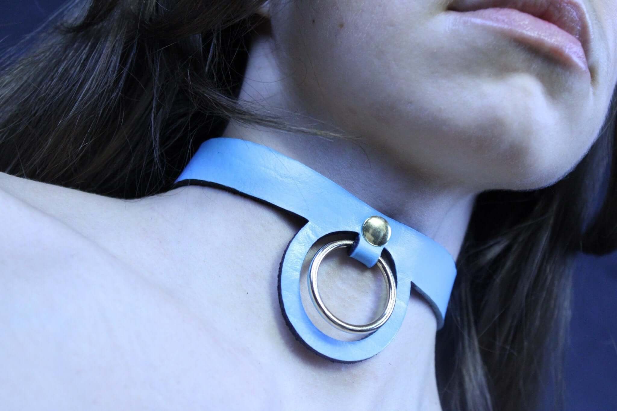 Pastel Blue BDSM Collar BDSM Submissive Jewelry  Petplay Accessory
