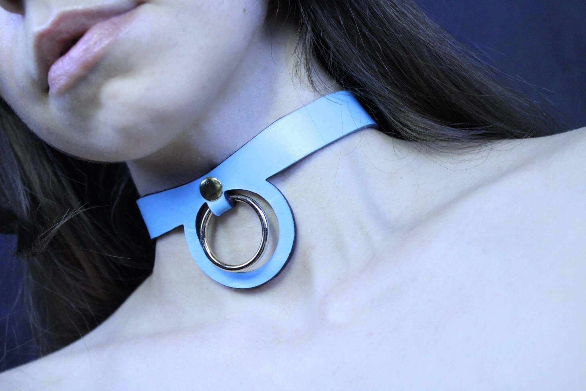 Pastel Blue BDSM Collar BDSM Submissive Jewelry  Petplay Accessory