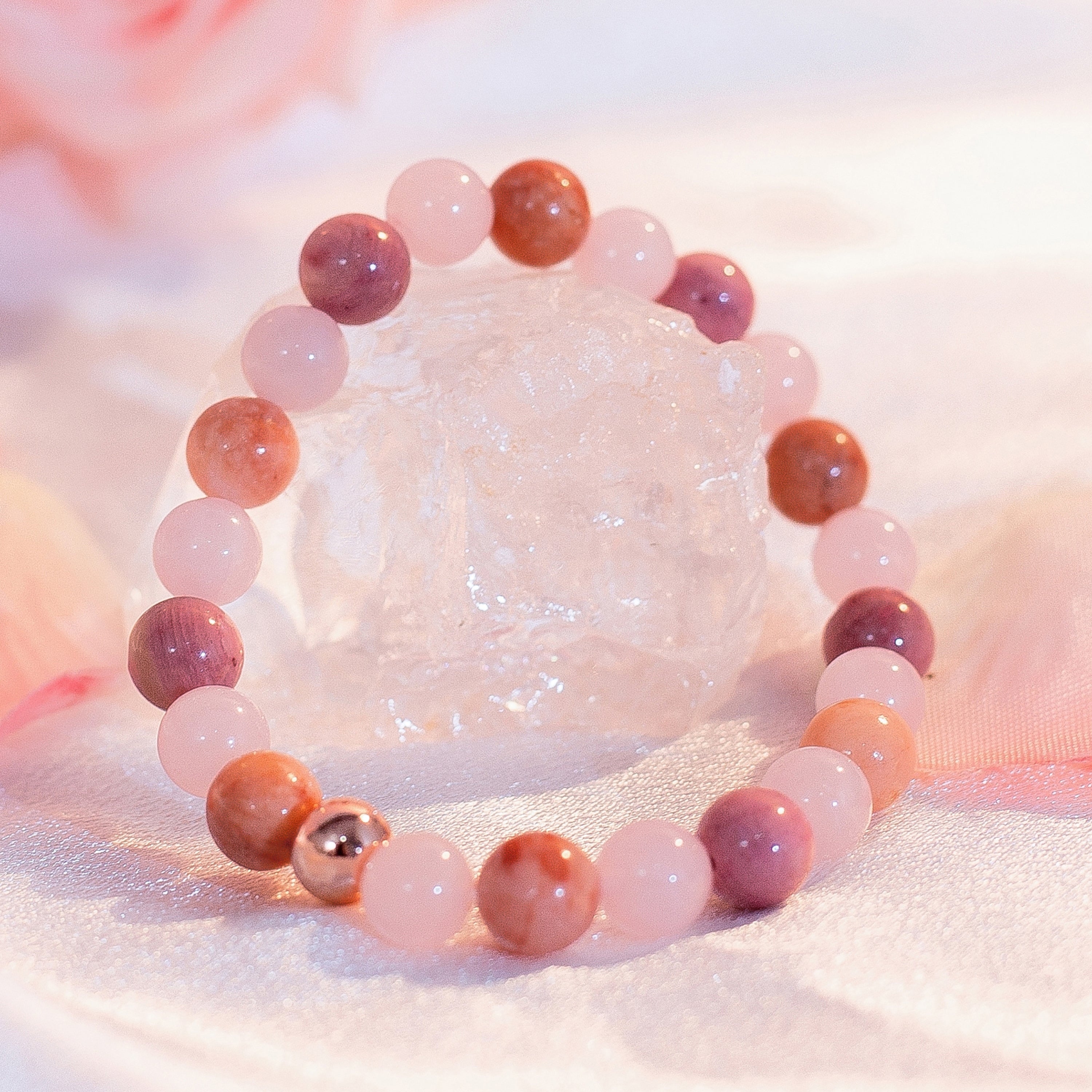 Love & Light Rhodonite Sunstone Rose Quartz Build-Your-Own Bracelet Set-4