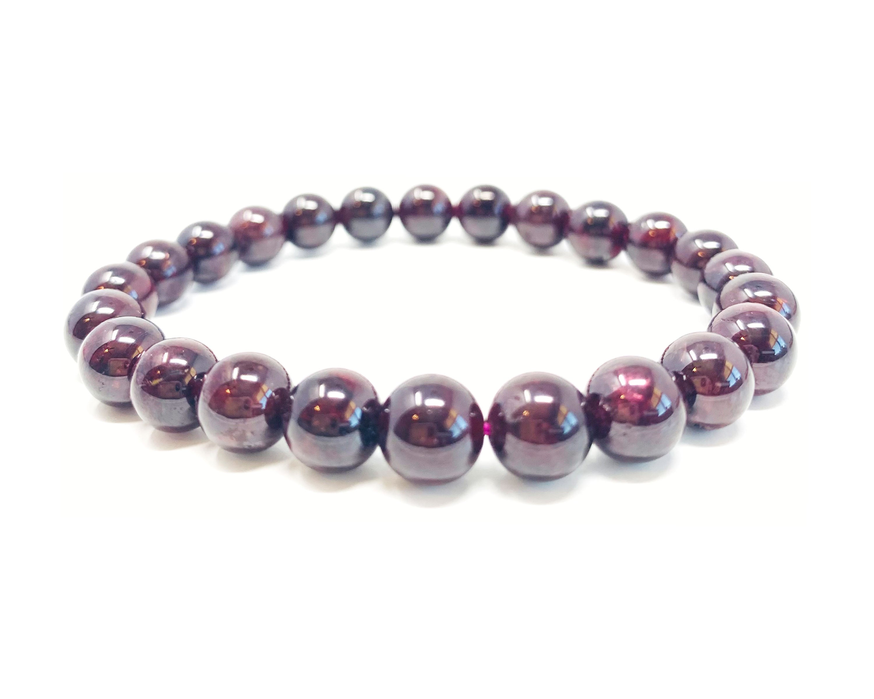 Red Garnet Beaded Crystal Bracelet-2