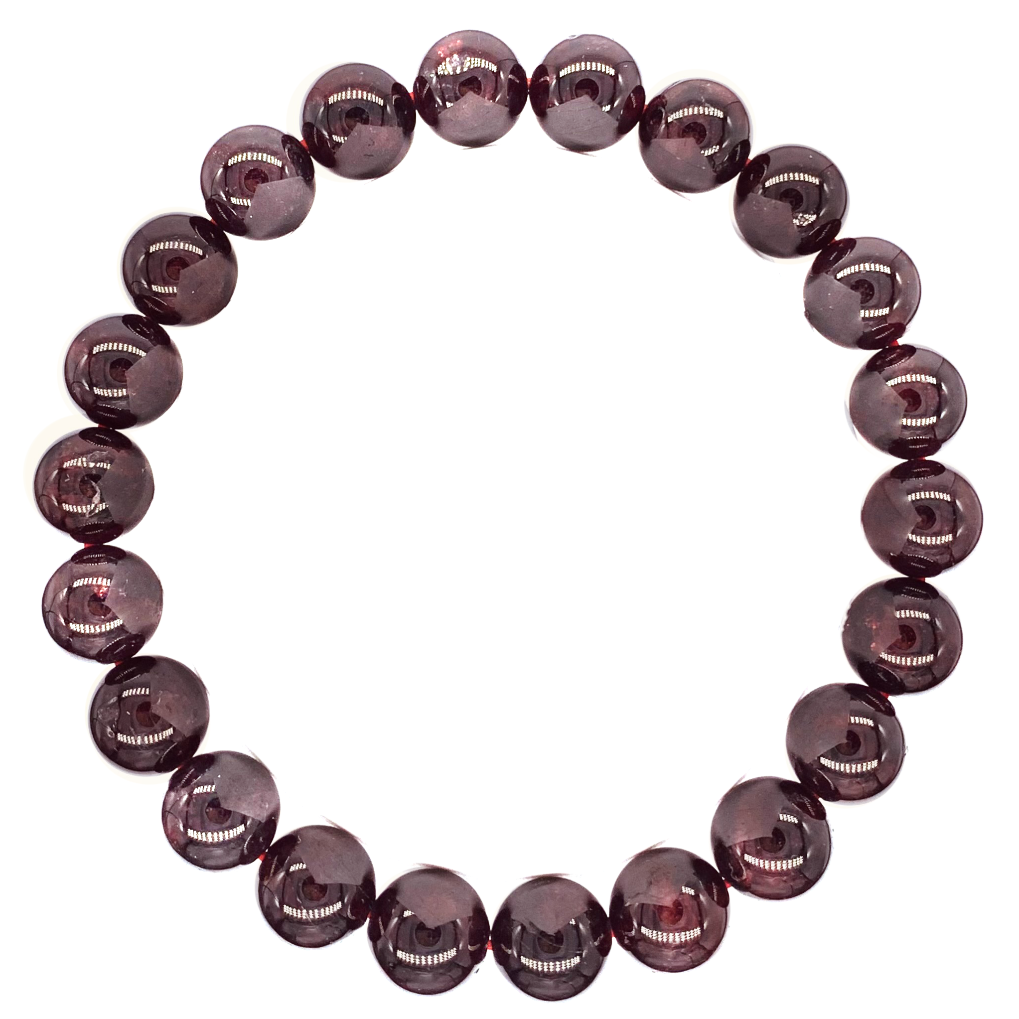 Red Garnet Beaded Crystal Bracelet-0