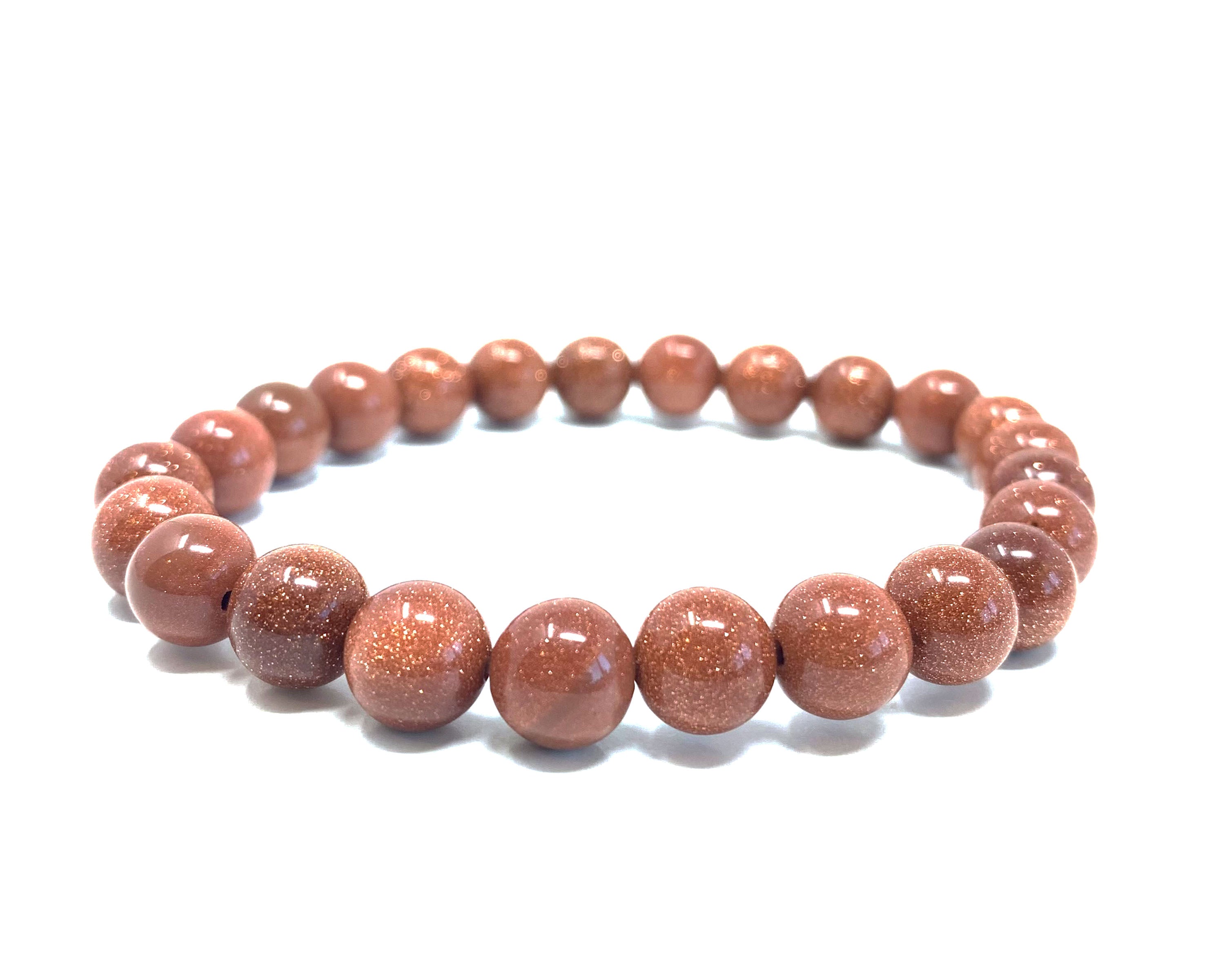 Red Sandstone Beaded Crystal Bracelet-1