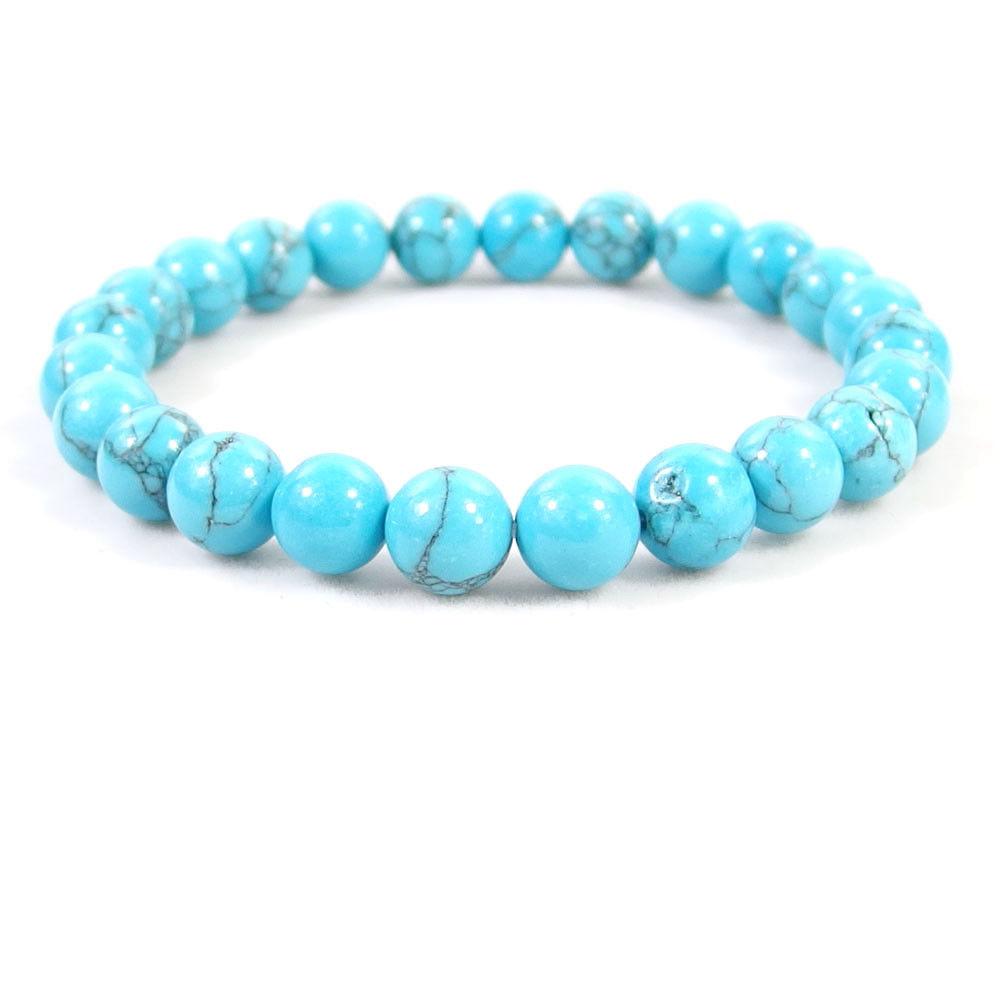 Turquoise Howlite Beaded Crystal Bracelet-1