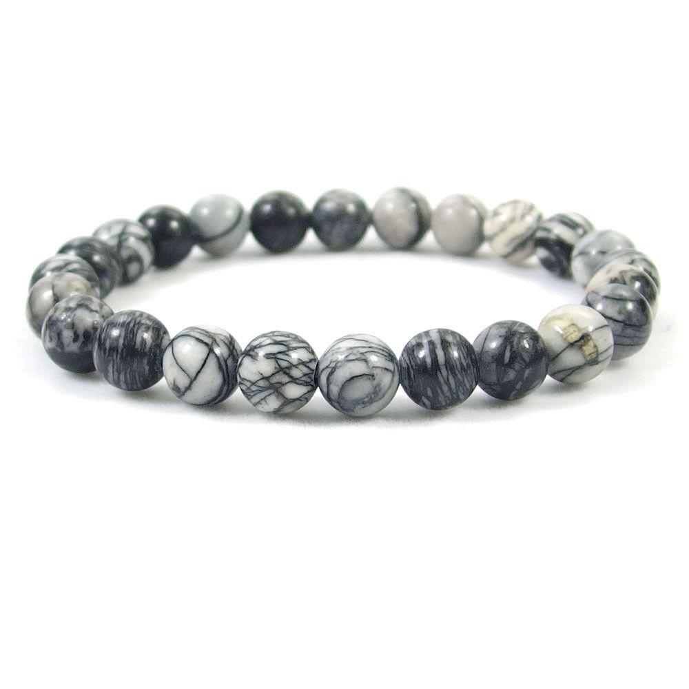 Spiderweb Jasper Beaded Crystal Bracelet-1