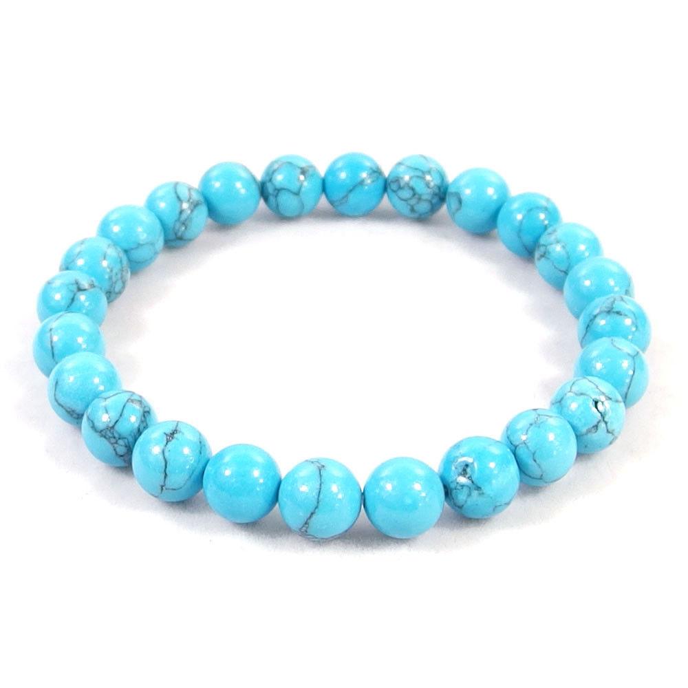 Turquoise Howlite Beaded Crystal Bracelet-2