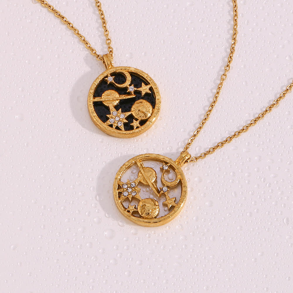 The Universe - 18K Gold Plated,  Waterproof Necklace-2