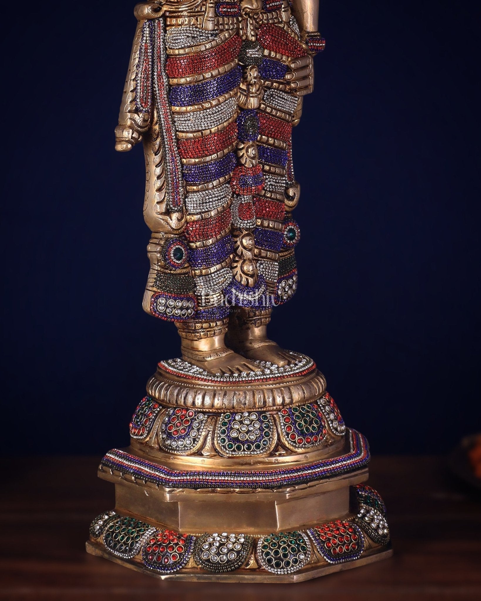 Unique Pure Brass Tirupati Balaji Idol 33" jeweled up