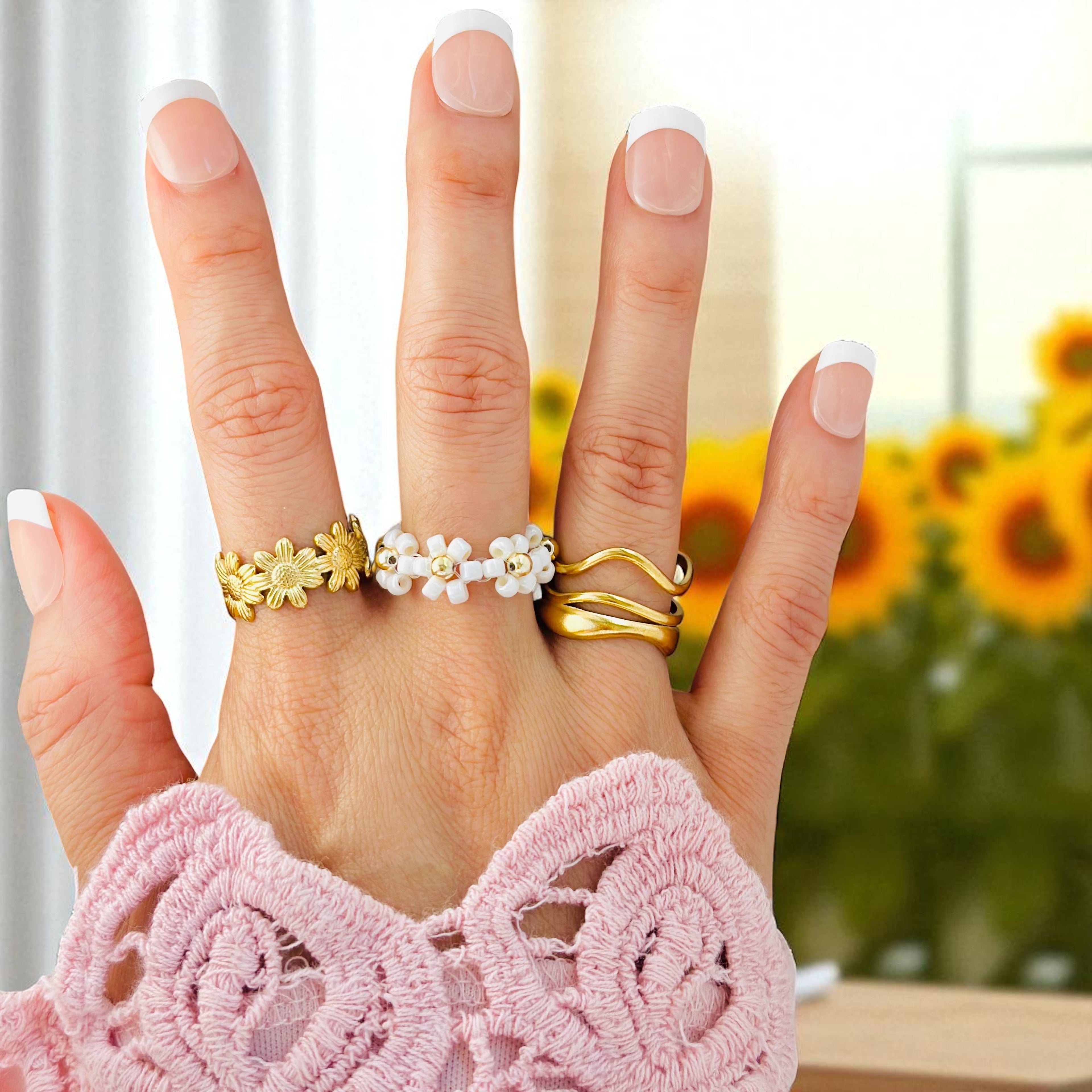 18K Gold Waterproof Stacking Rings-2