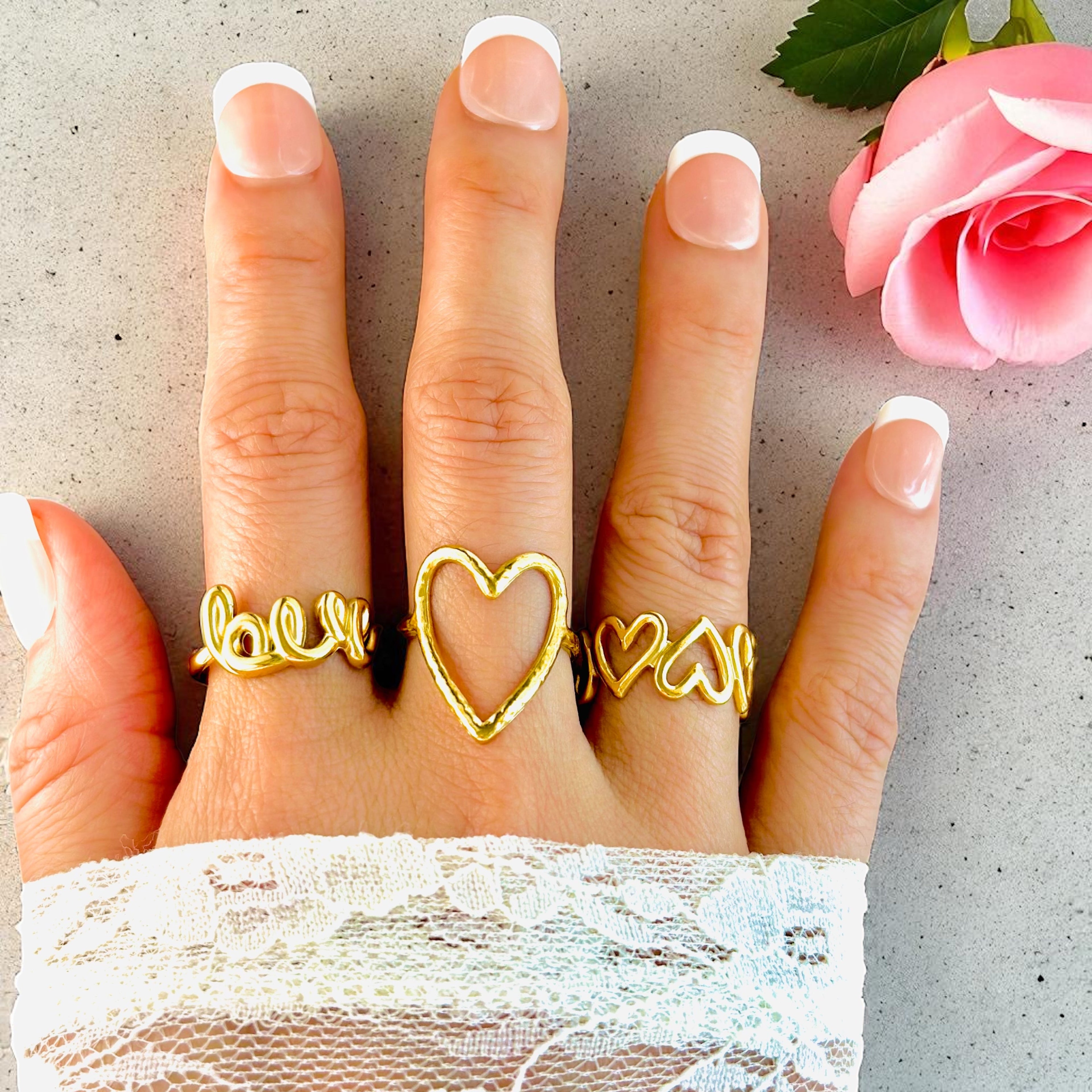 18K Gold Waterproof Stacking Rings-1